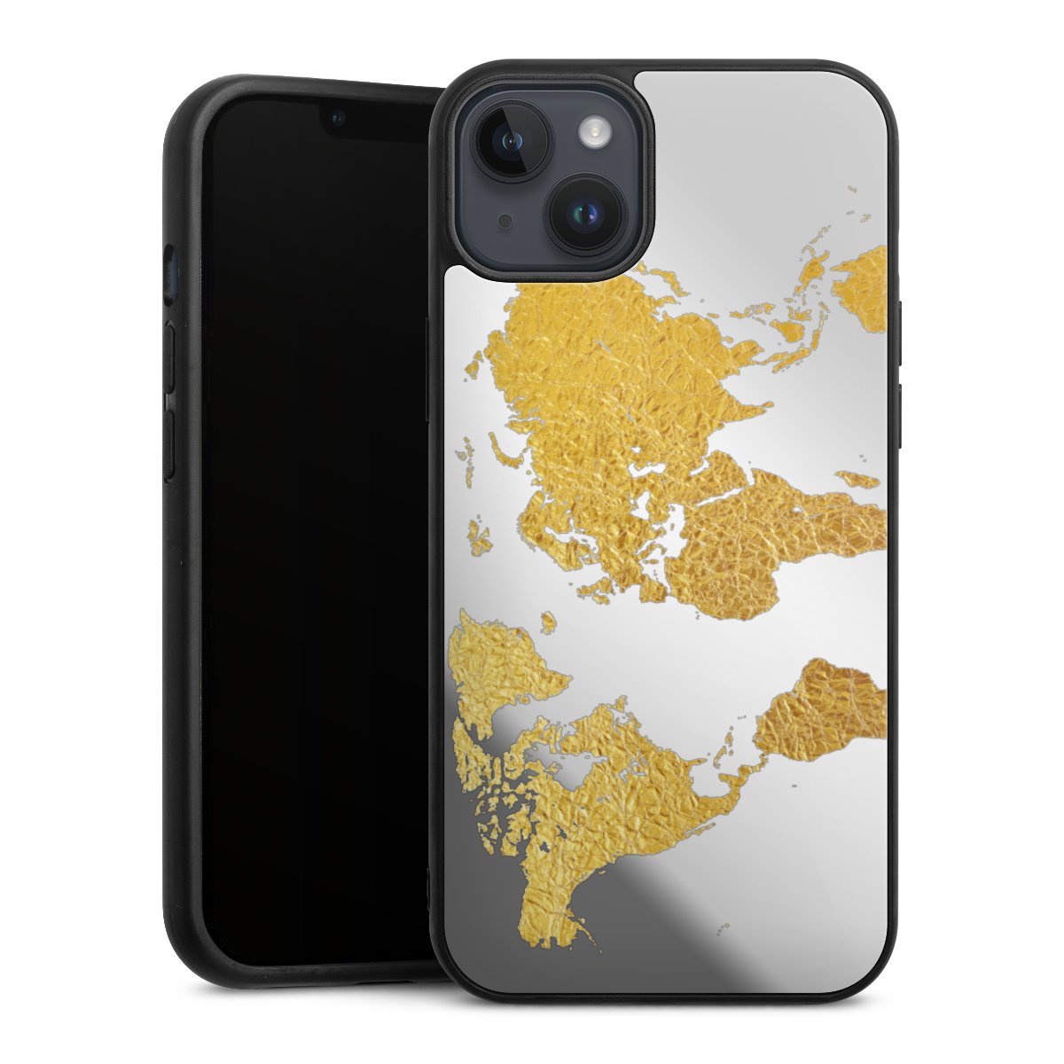Weltkarte Gold Transparent