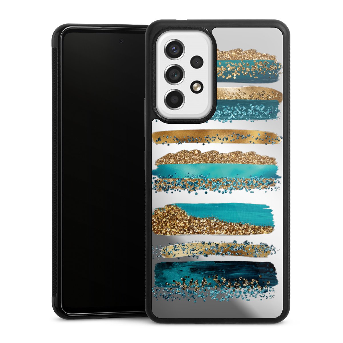 Strisce effetto glitter blu