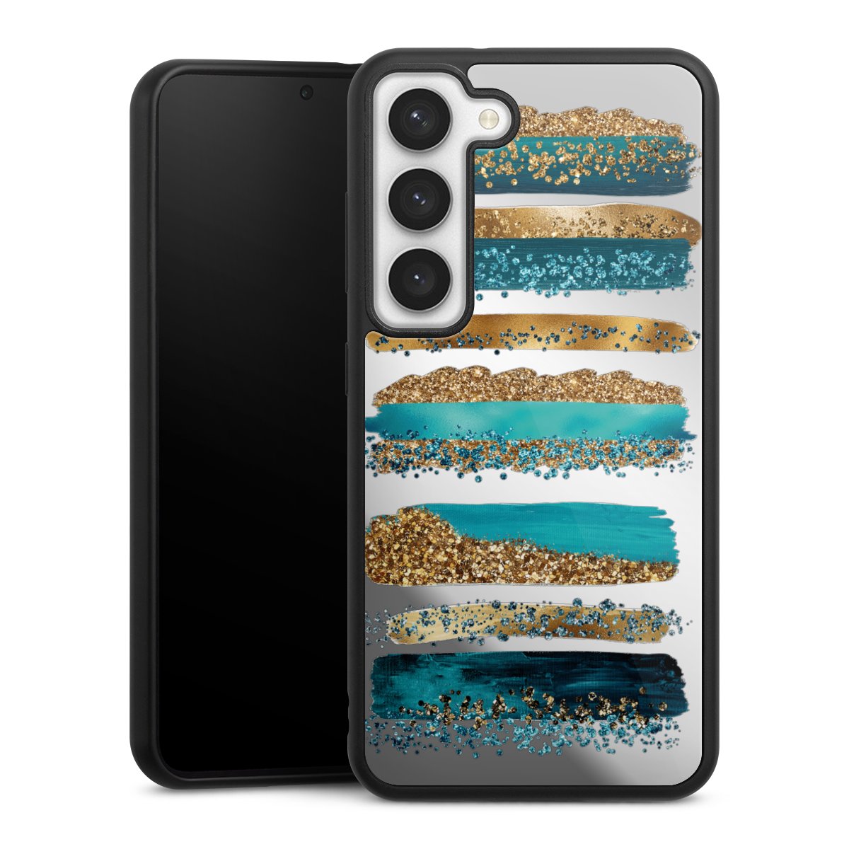 Strisce effetto glitter blu