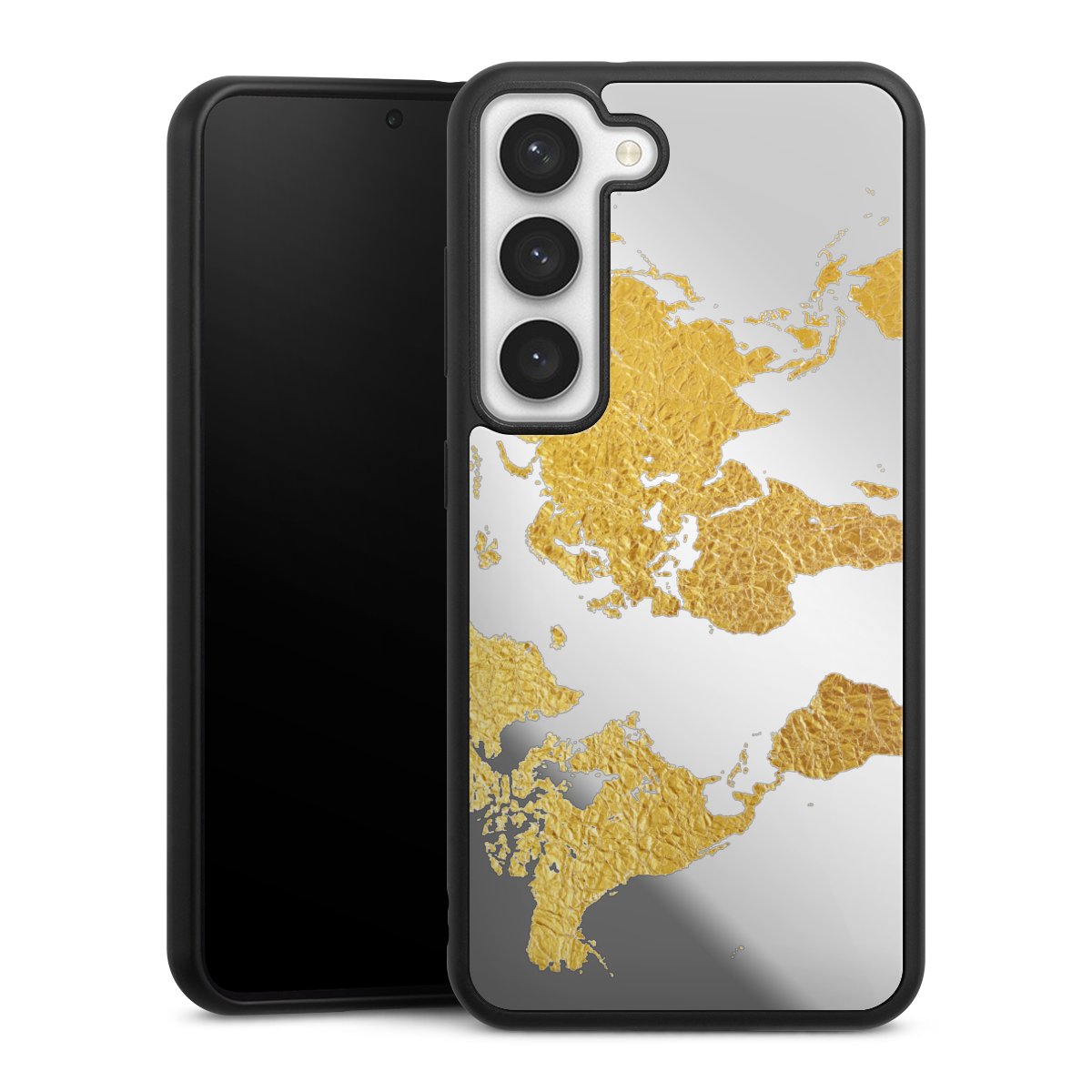 Weltkarte Gold Transparent