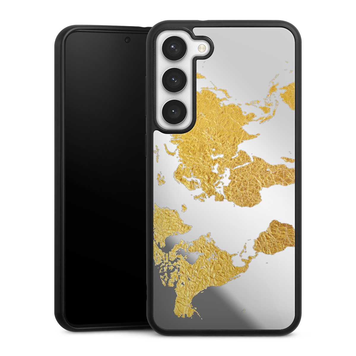 Weltkarte Gold Transparent