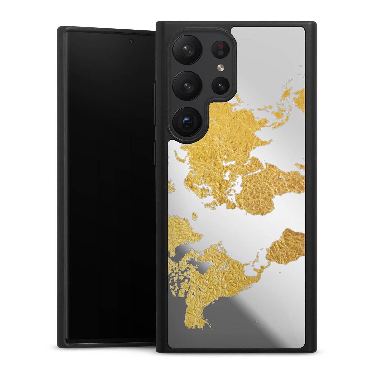 Weltkarte Gold Transparent