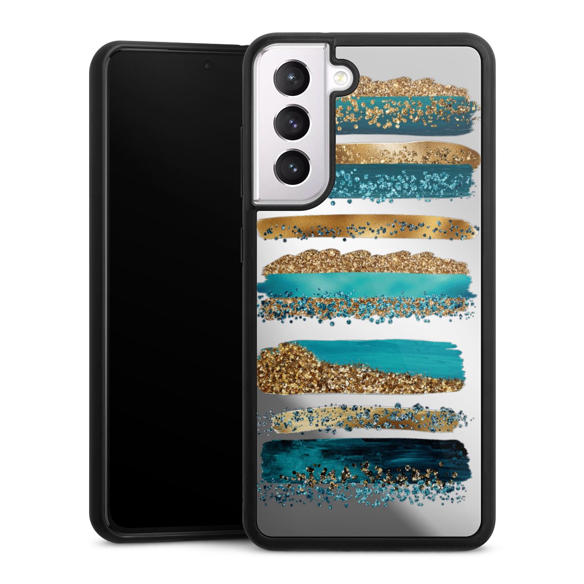 Strisce effetto glitter blu