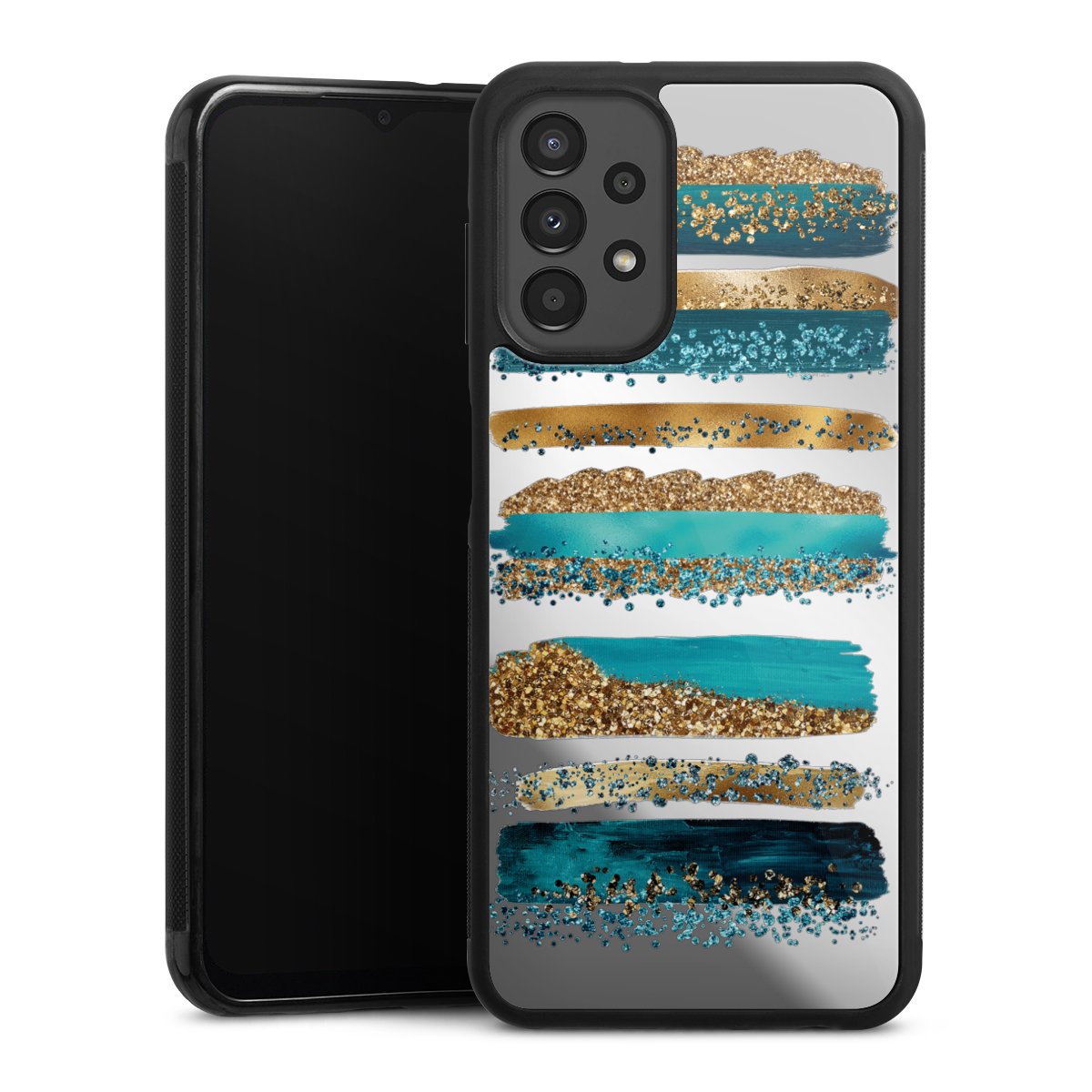 Strisce effetto glitter blu