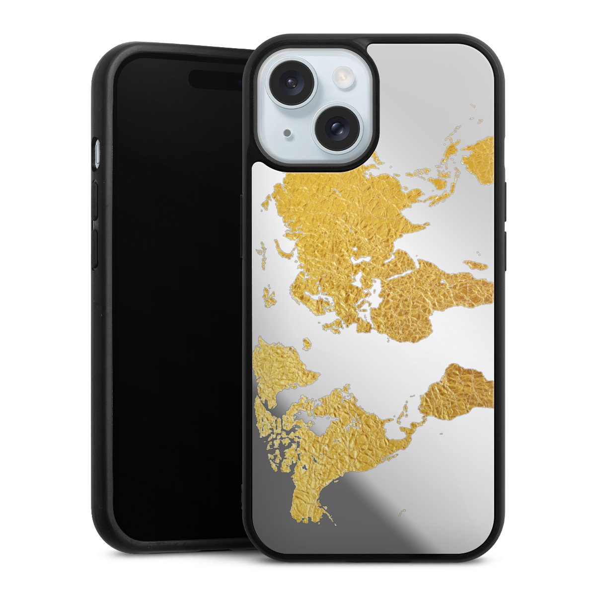 Weltkarte Gold Transparent