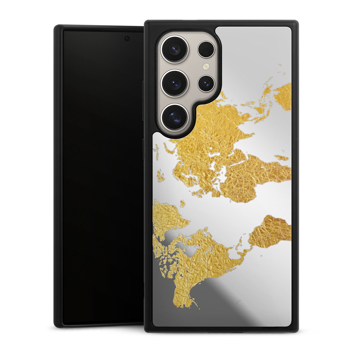 Weltkarte Gold Transparent