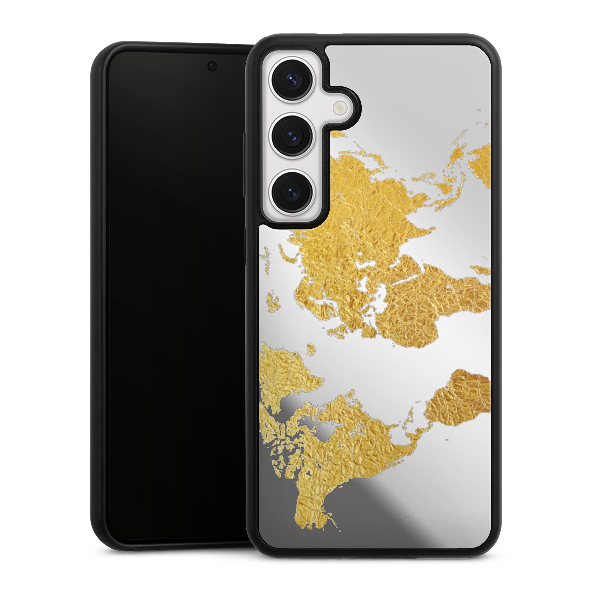 Weltkarte Gold Transparent
