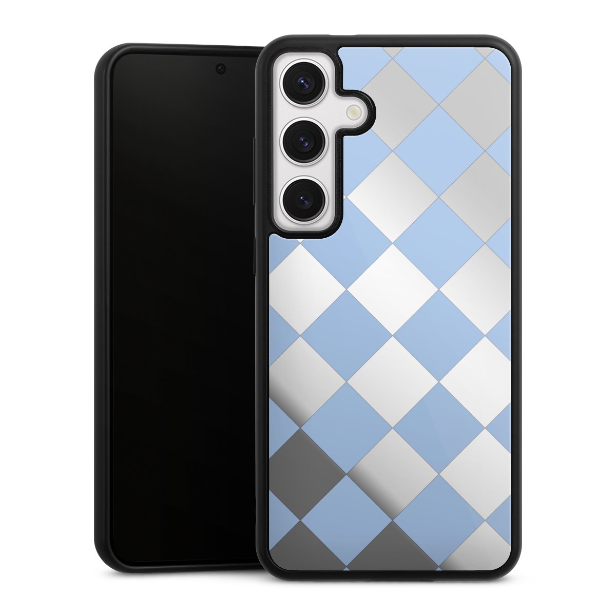 Checked Pattern Light Blue without Background