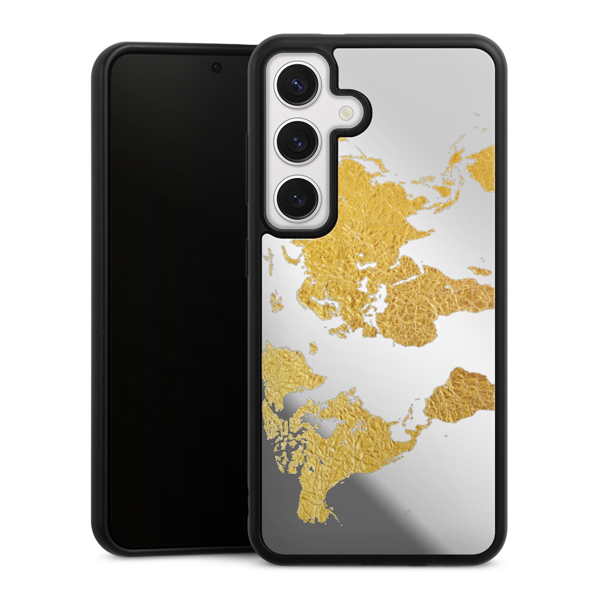 Weltkarte Gold Transparent