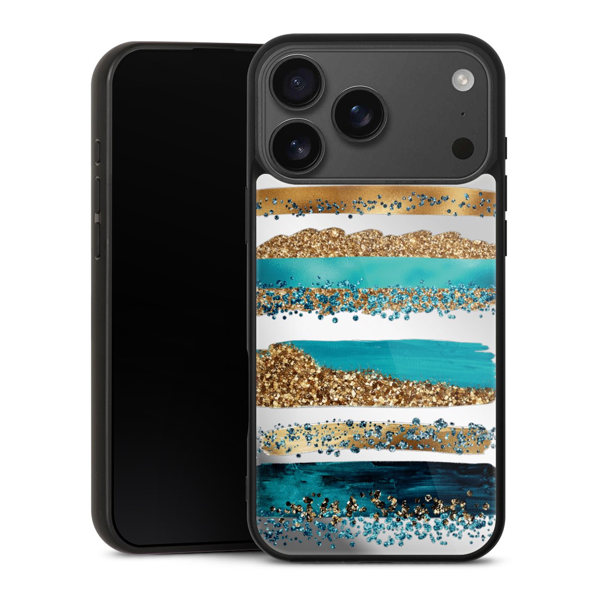 Strisce effetto glitter blu