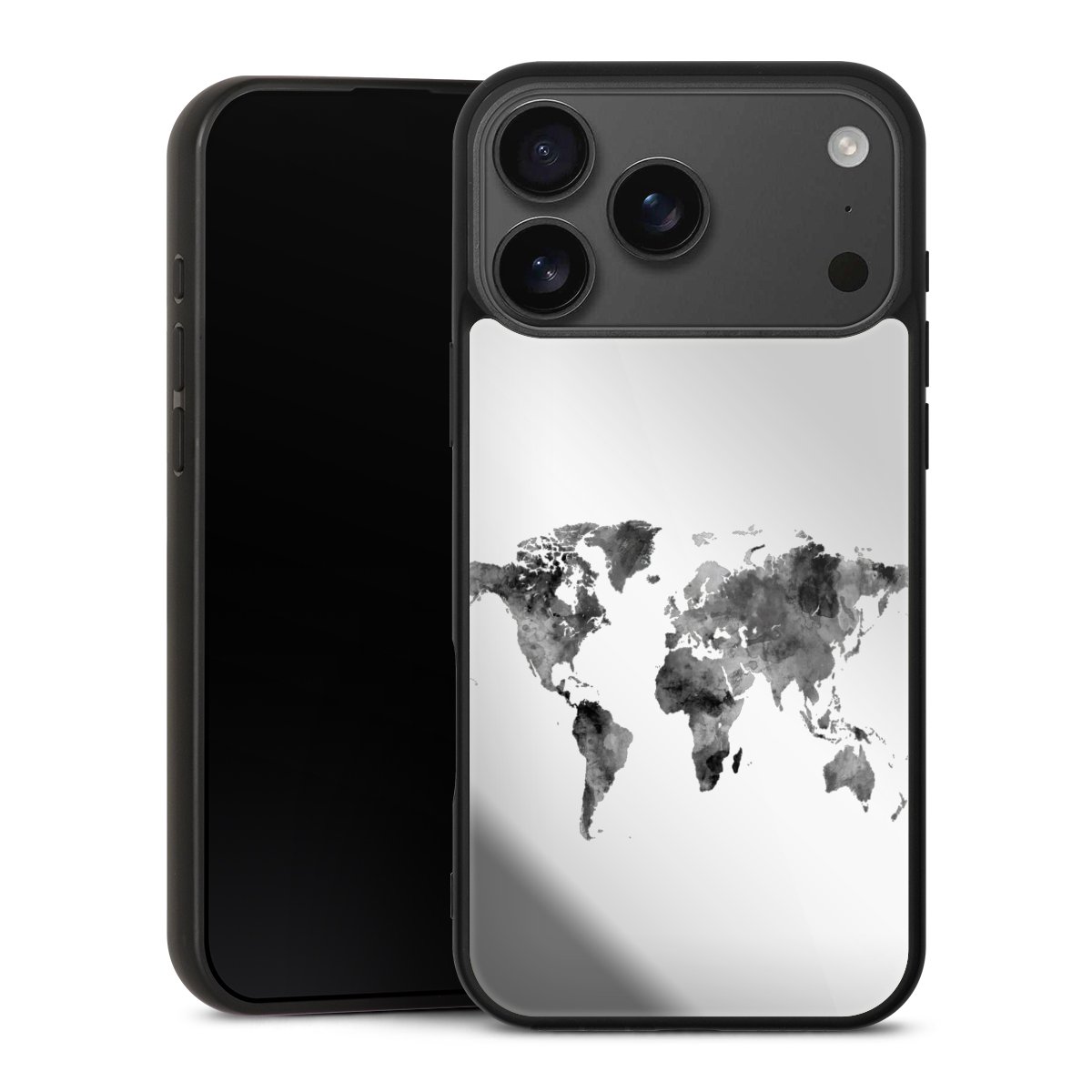 Carte du monde noire transparente