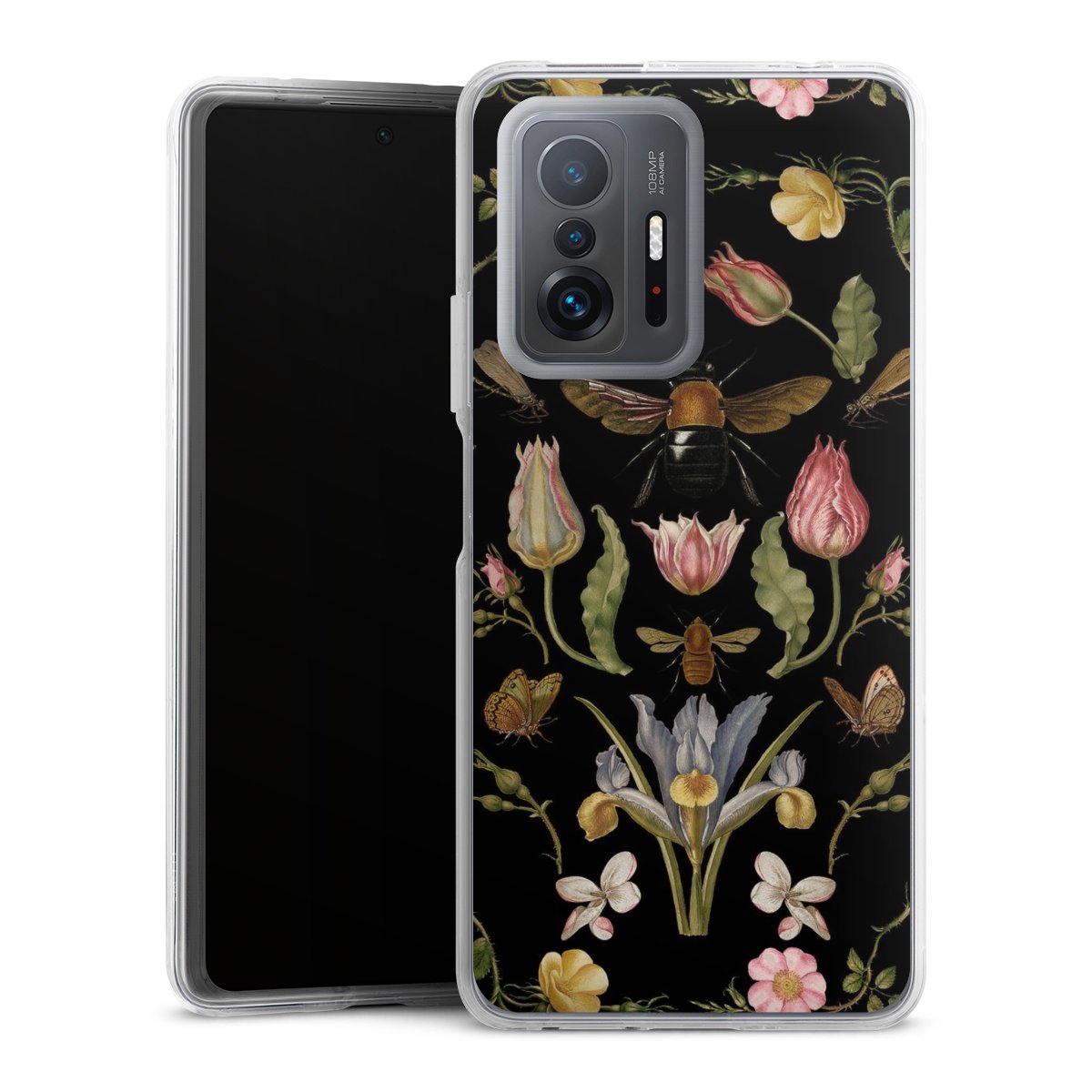 Wildblumen und Biene Schwarz