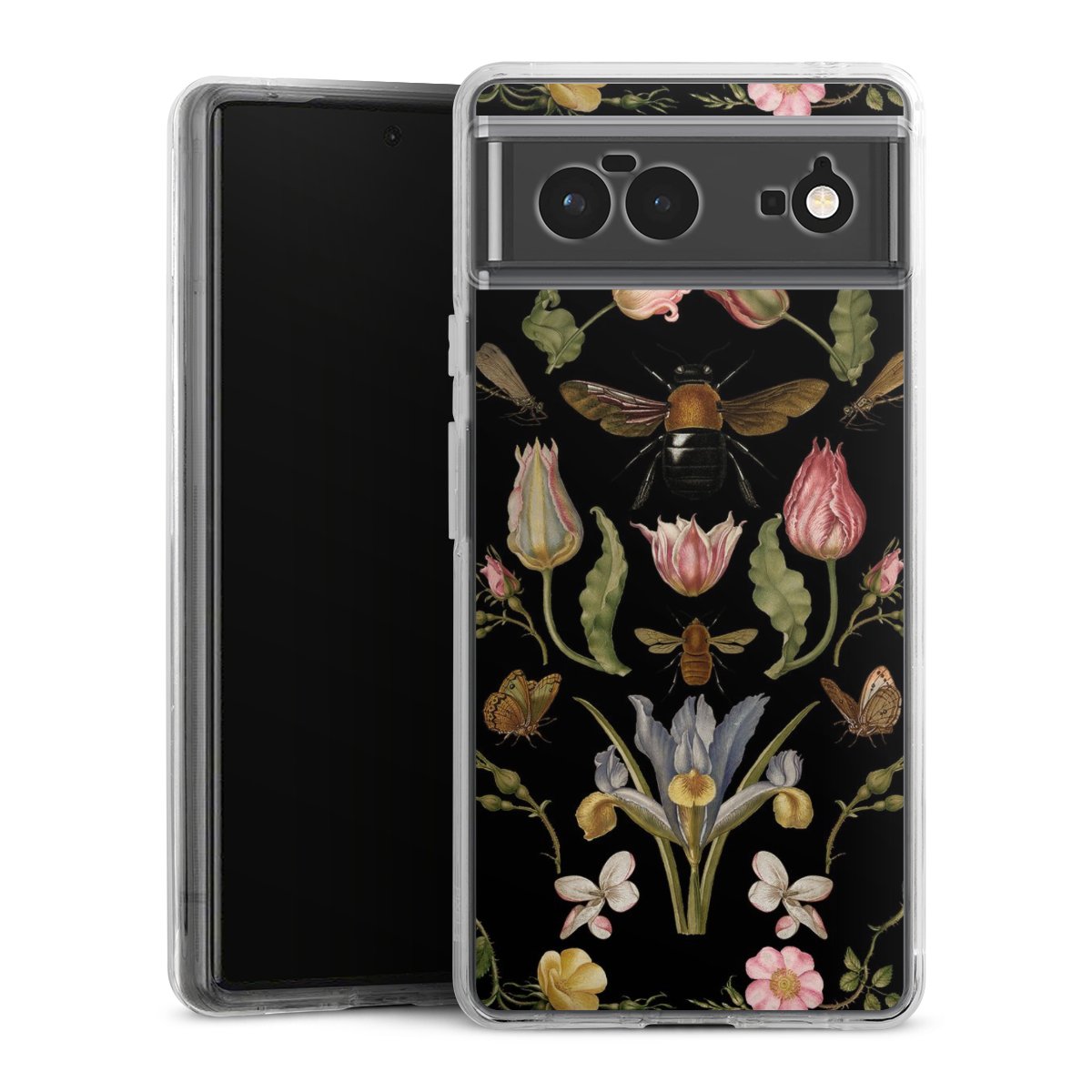 Wildblumen und Biene Schwarz