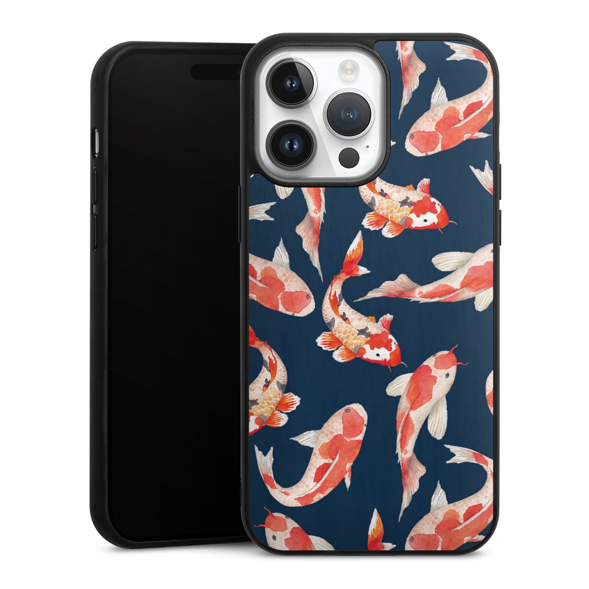 Koi auf blauem Hintergrund