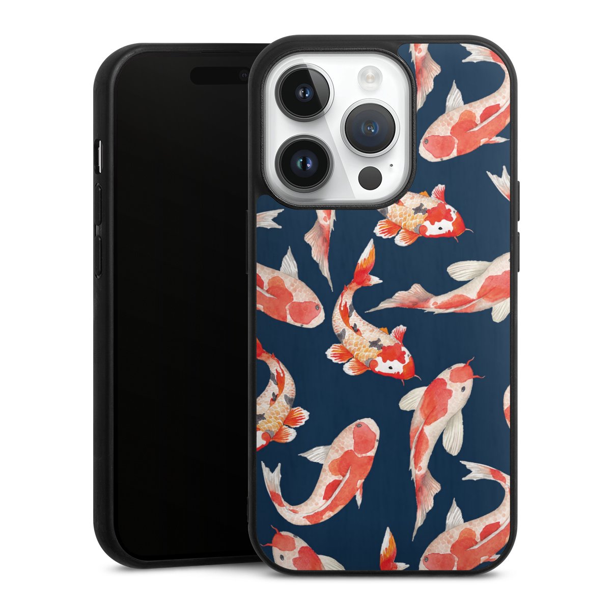 Koi auf blauem Hintergrund