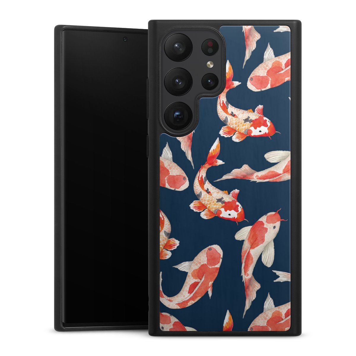 Koi auf blauem Hintergrund