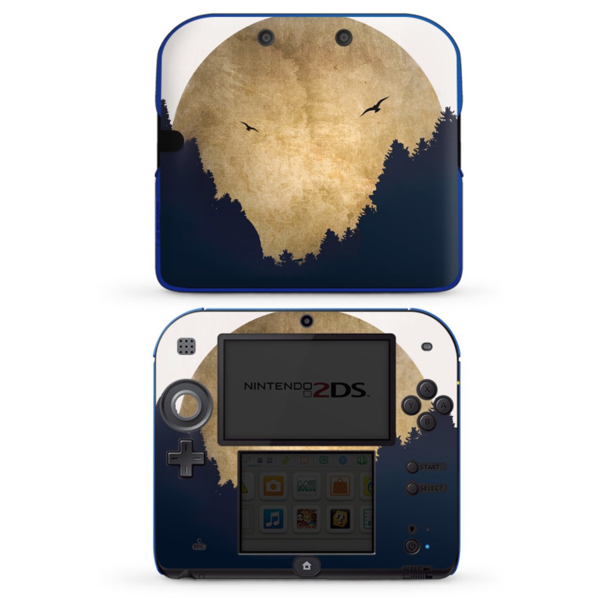 Deux oiseaux et la lune