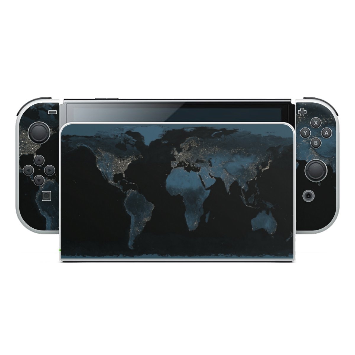 Mappa del mondo con luce notturna