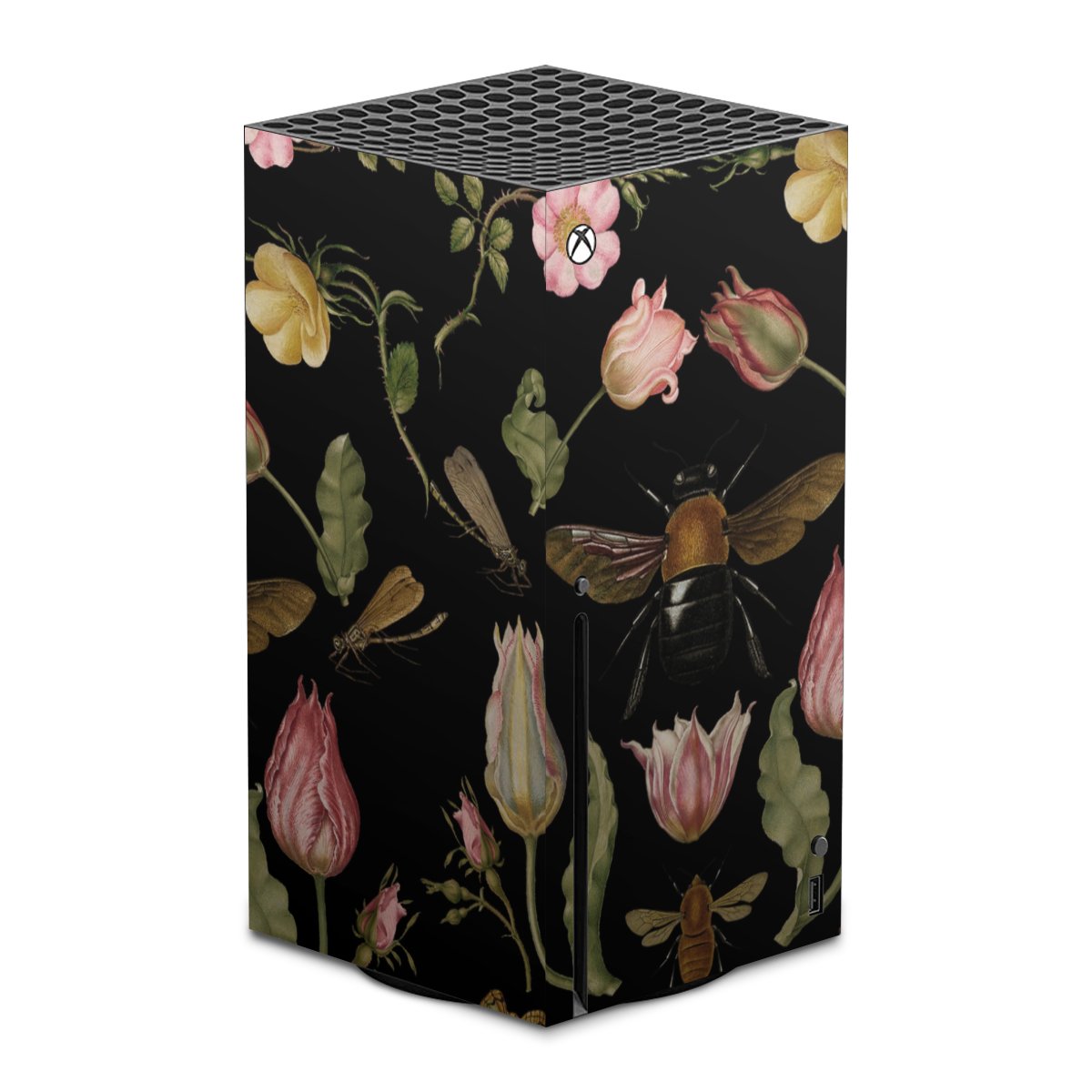 Fleurs Sauvages et Abeilles Fond Noir