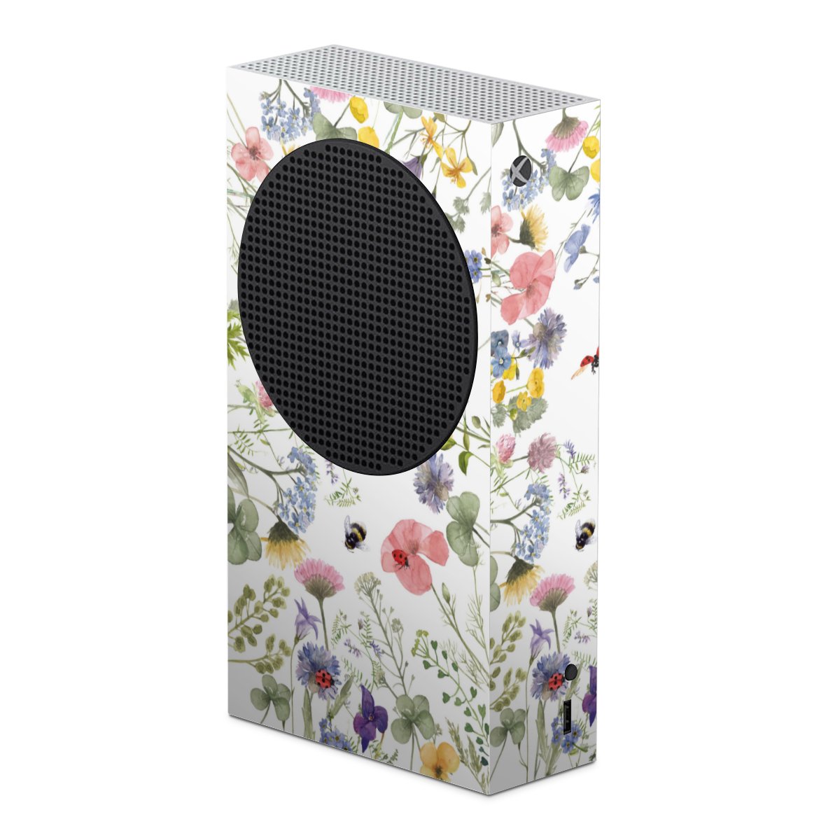 Bunte Frühlingsblumen und Bienen