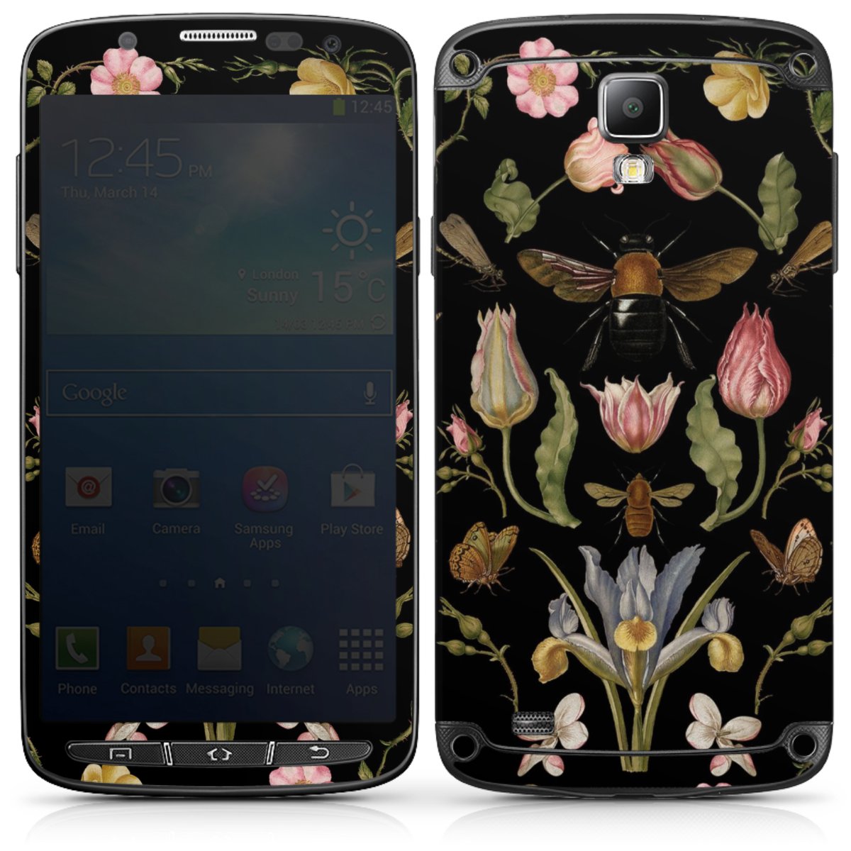 Wildblumen und Biene Schwarz