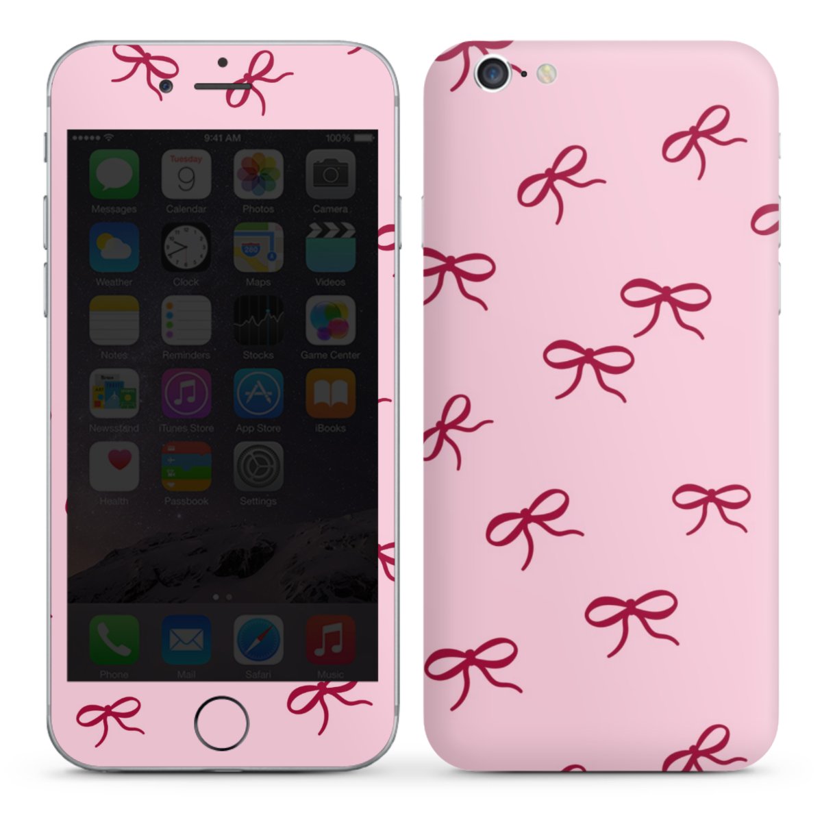 Schleifen Muster Rot Pink