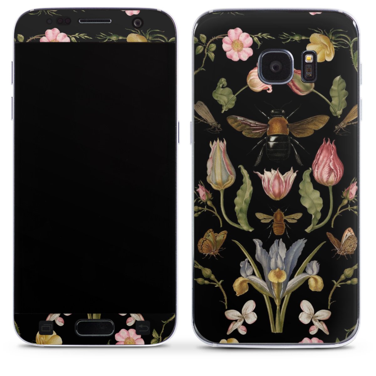 Wildblumen und Biene Schwarz