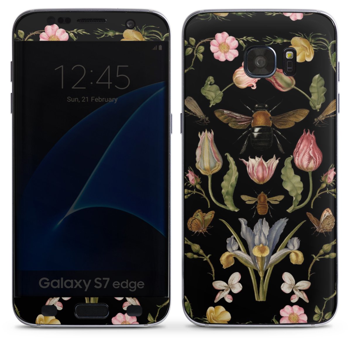 Wildblumen und Biene Schwarz