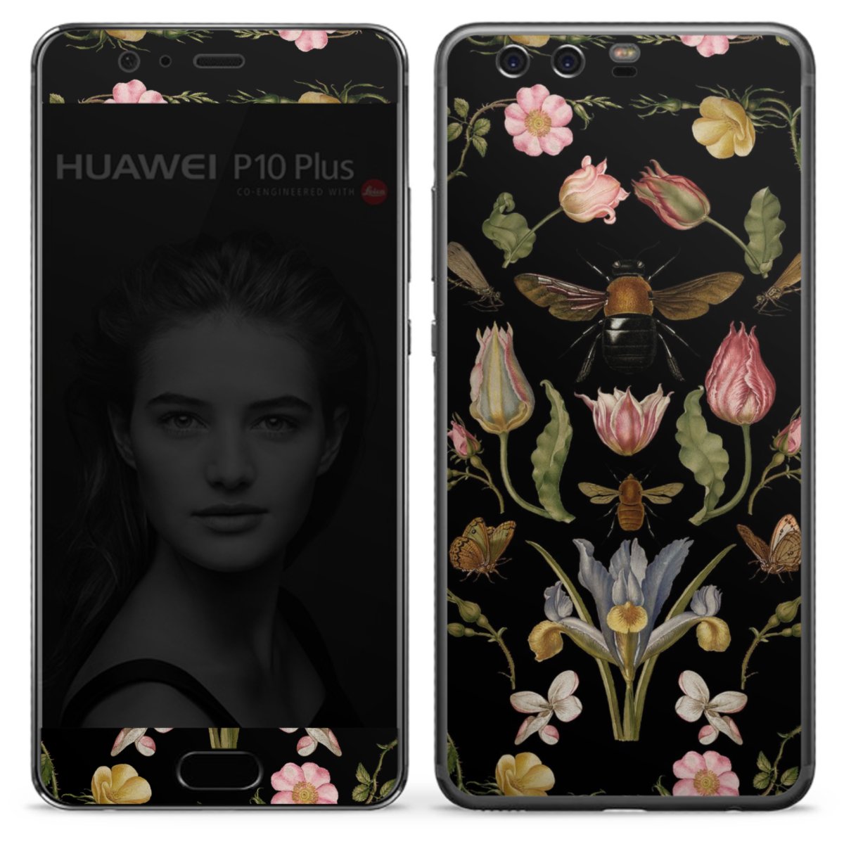 Wildblumen und Biene Schwarz