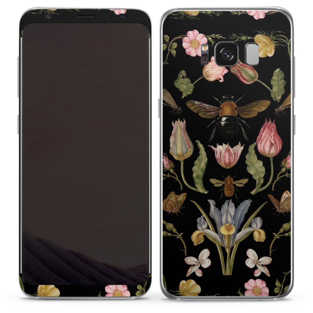 Veldbloemen en Bijen Zwart