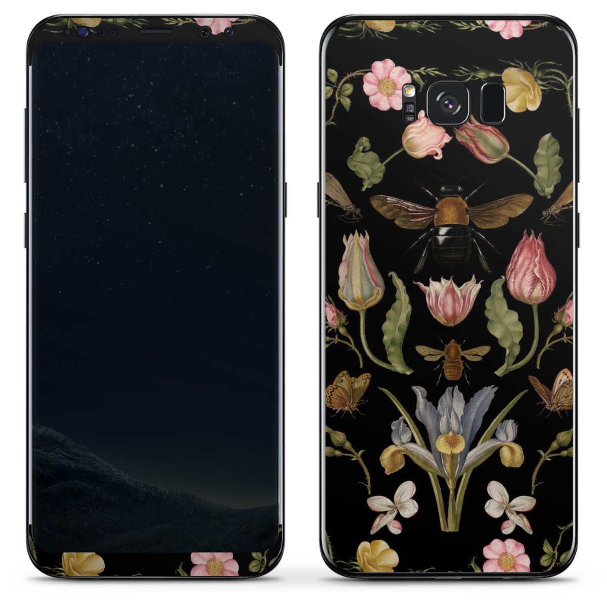 Fiori di campo e api nere