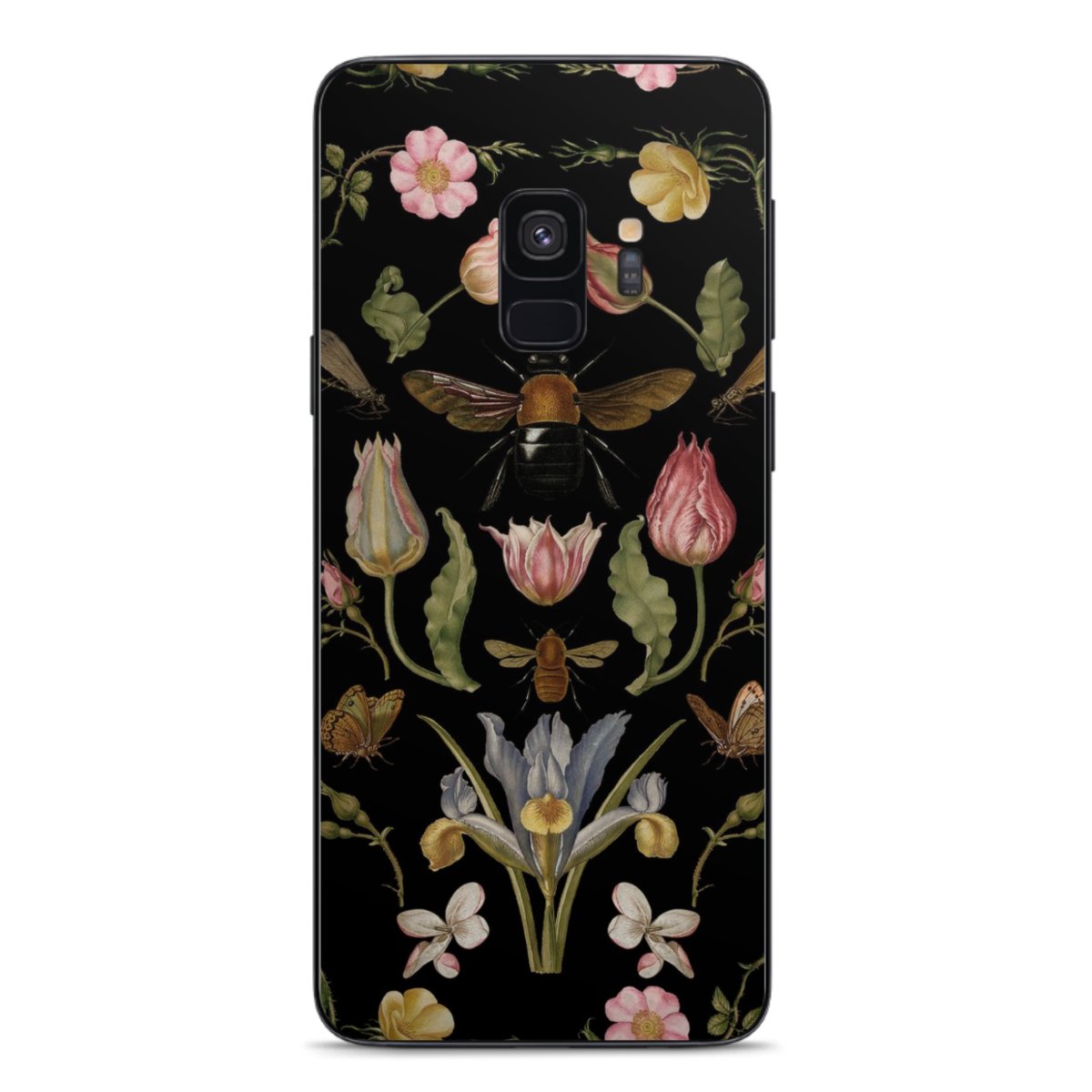 Veldbloemen en Bijen Zwart