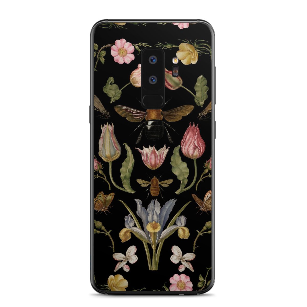 Wildblumen und Biene Schwarz