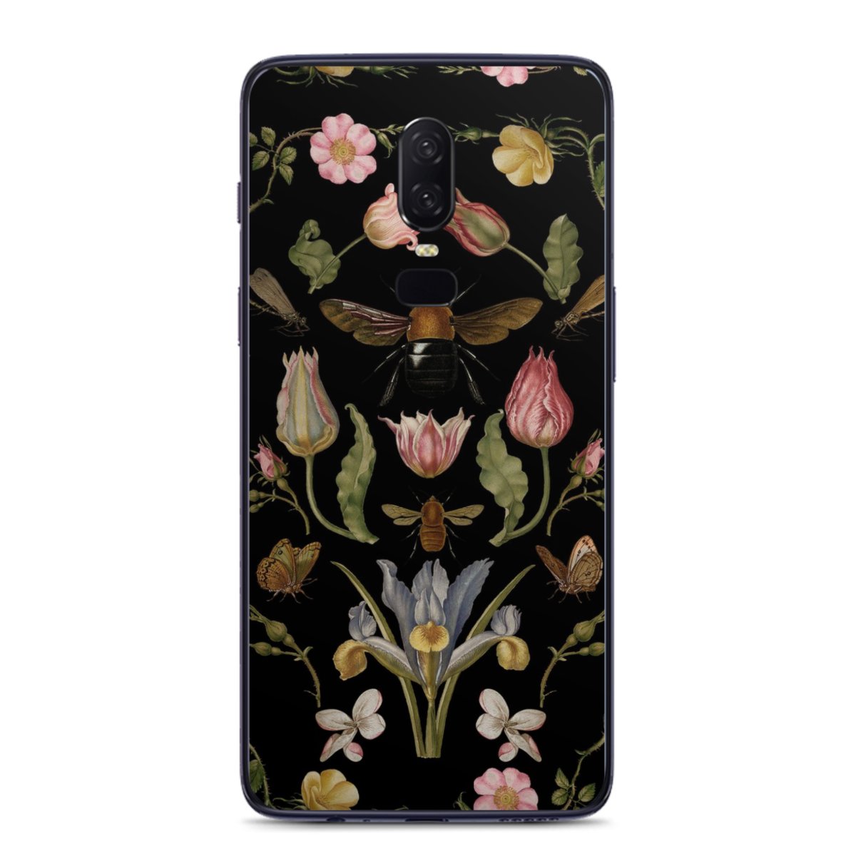 Fleurs Sauvages et Abeilles Fond Noir