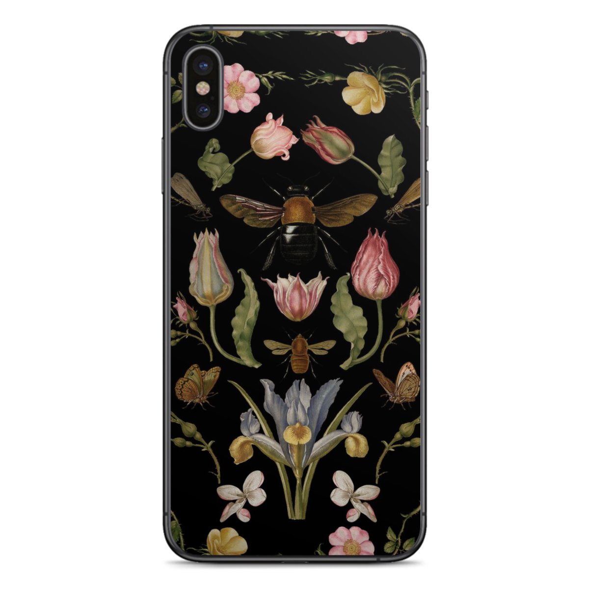 Fleurs Sauvages et Abeilles Fond Noir