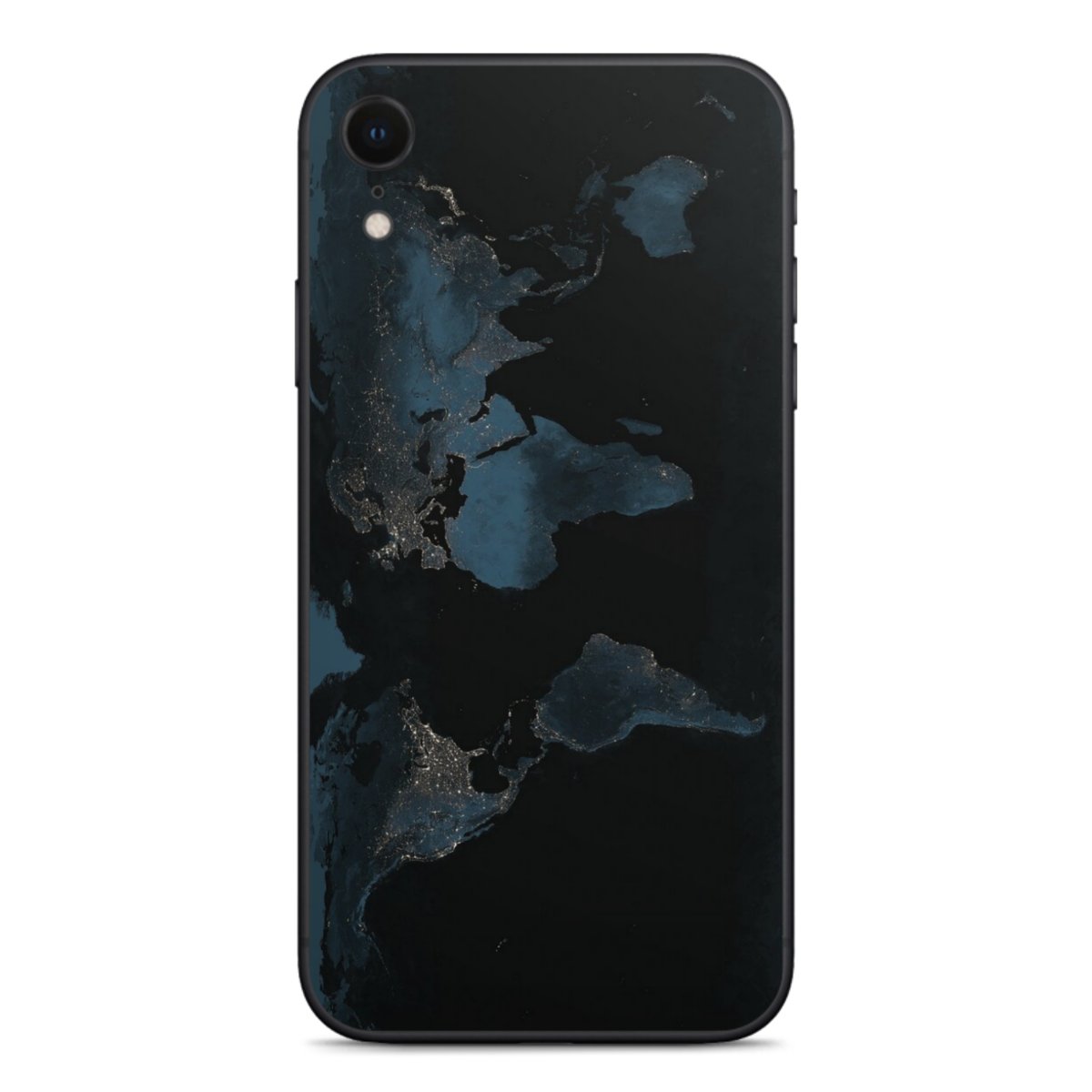 Mappa del mondo con luce notturna