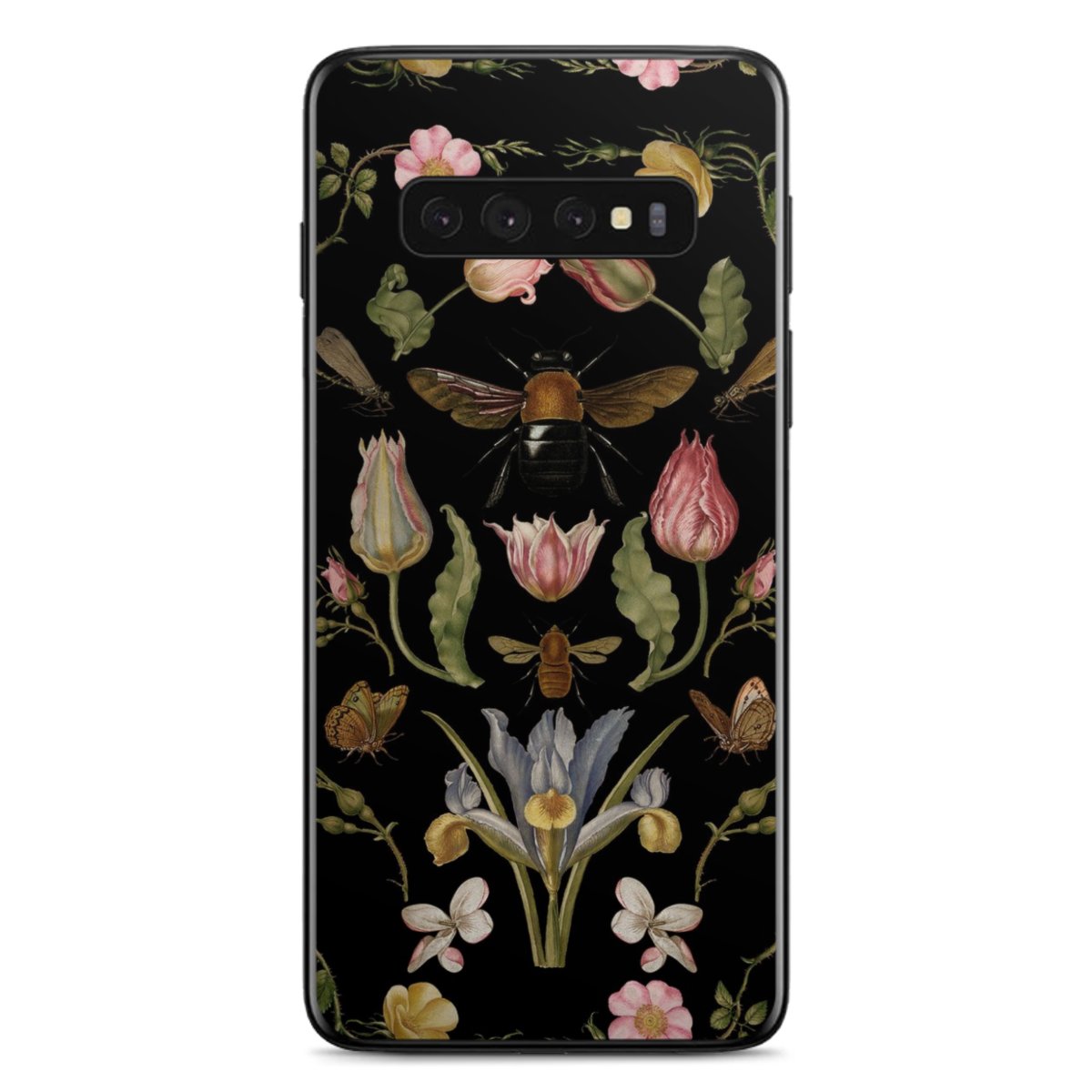 Wildblumen und Biene Schwarz