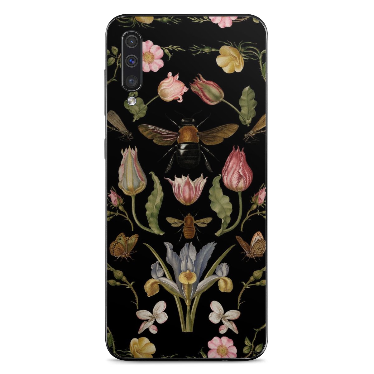 Wildblumen und Biene Schwarz