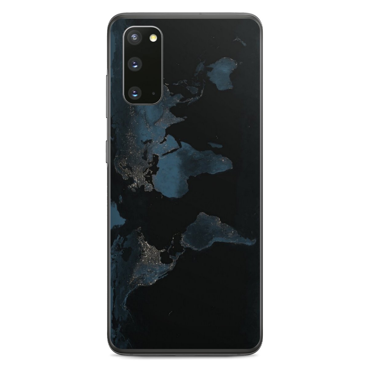 Mappa del mondo con luce notturna