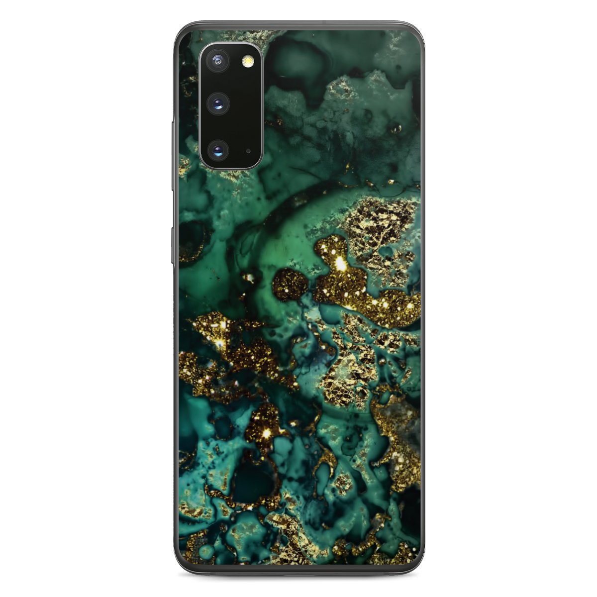 Aspetto marmorizzato ciano glitterato