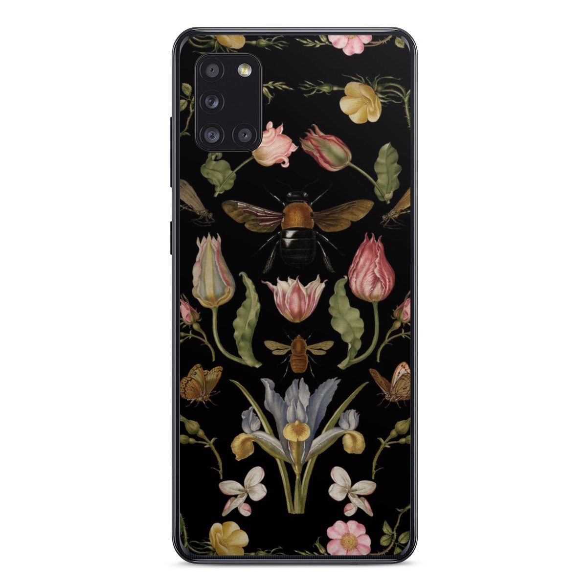 Wildblumen und Biene Schwarz