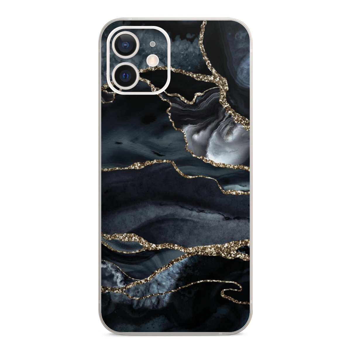 Dunkler Marmor Gold Glitzerlook