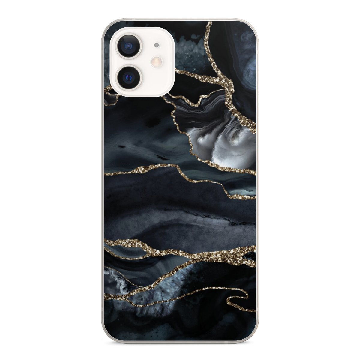 Dunkler Marmor Gold Glitzerlook
