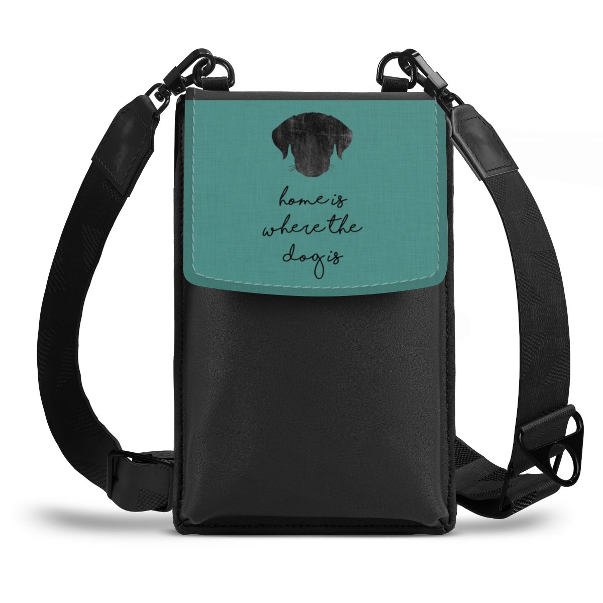 Home Is Where The Dog Is - Zwart op turkoois