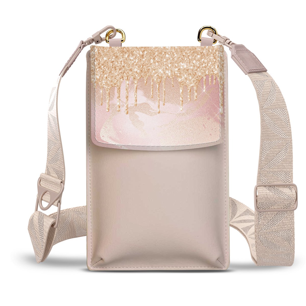 Aspetto a goccia glitter oro rosa