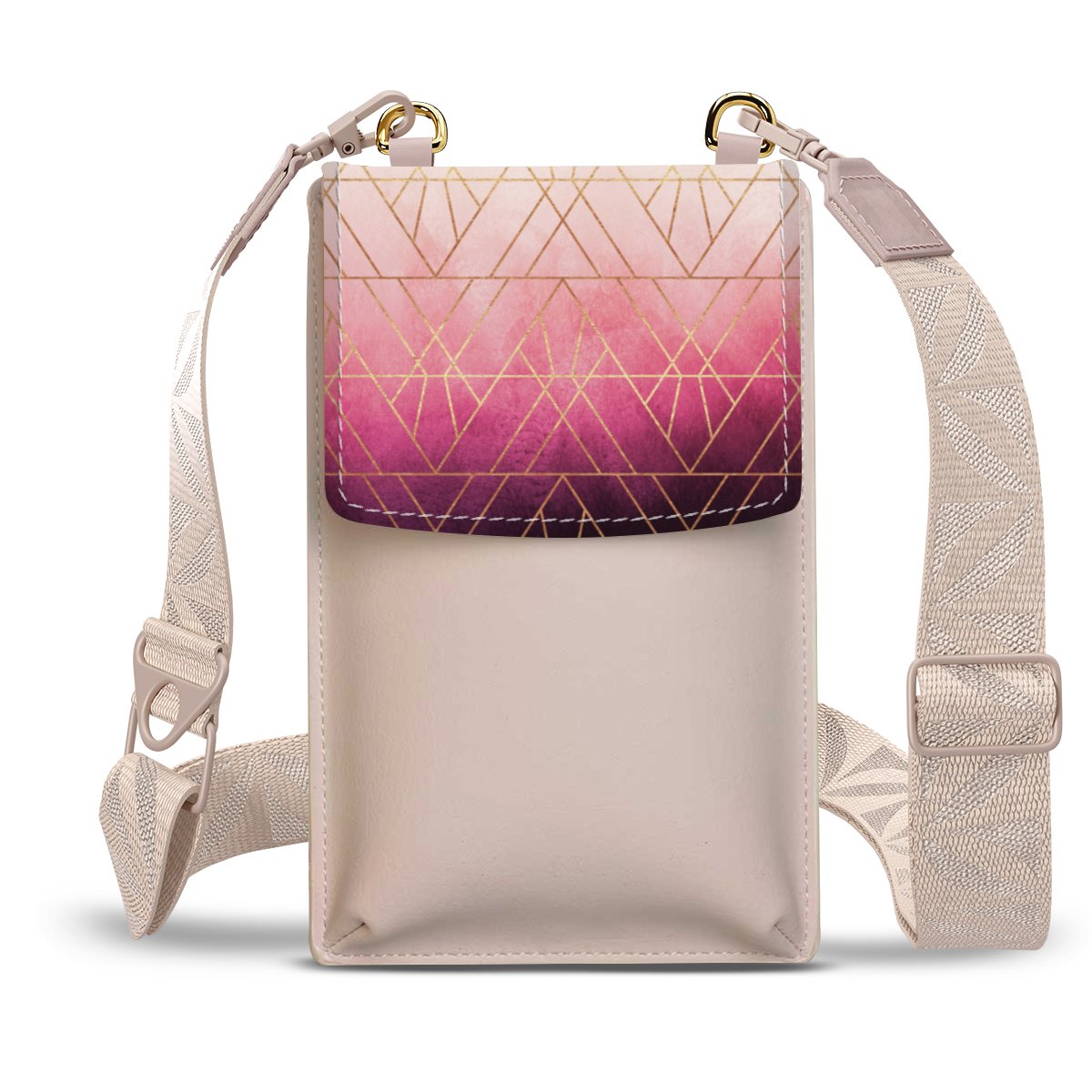 Stampa oro triangoli rosa Ombre