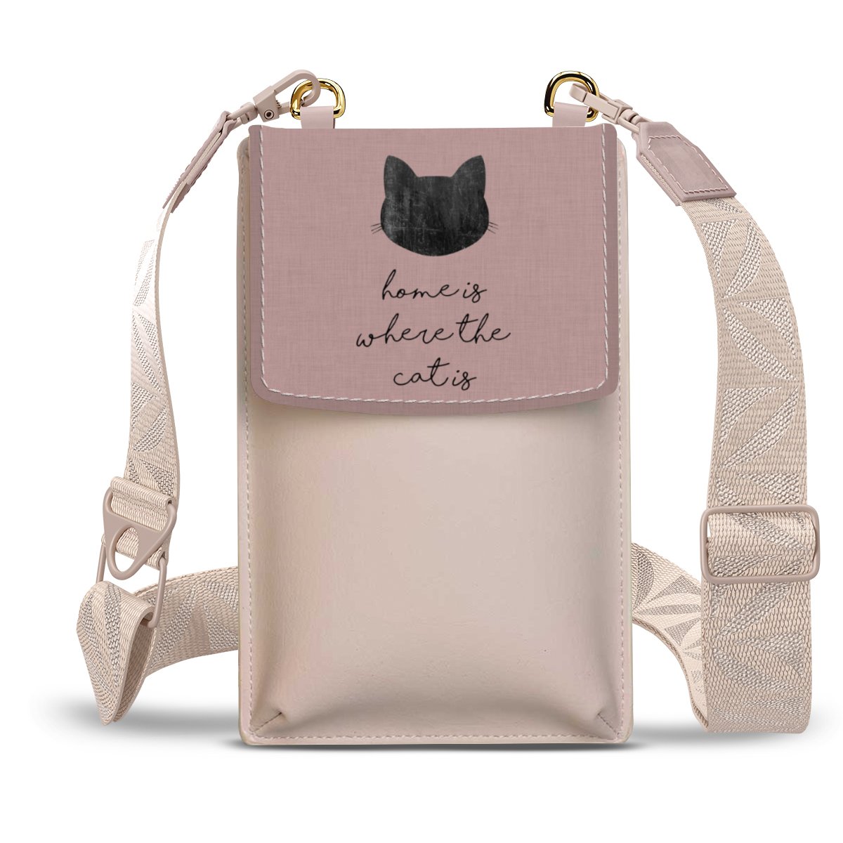 Home Is Where The Cat Is - Noir sur rose