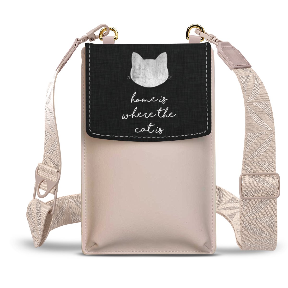 Home Is Where The Cat Is - Bianco su nero