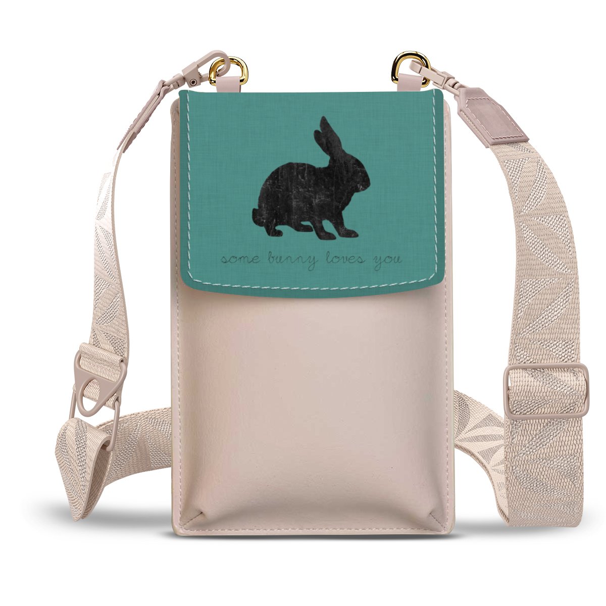 Some Bunny Loves You - Noir sur turquoise