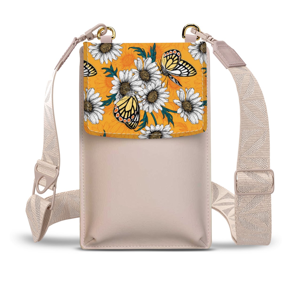 Daisy Butterflies Pattern Giallo